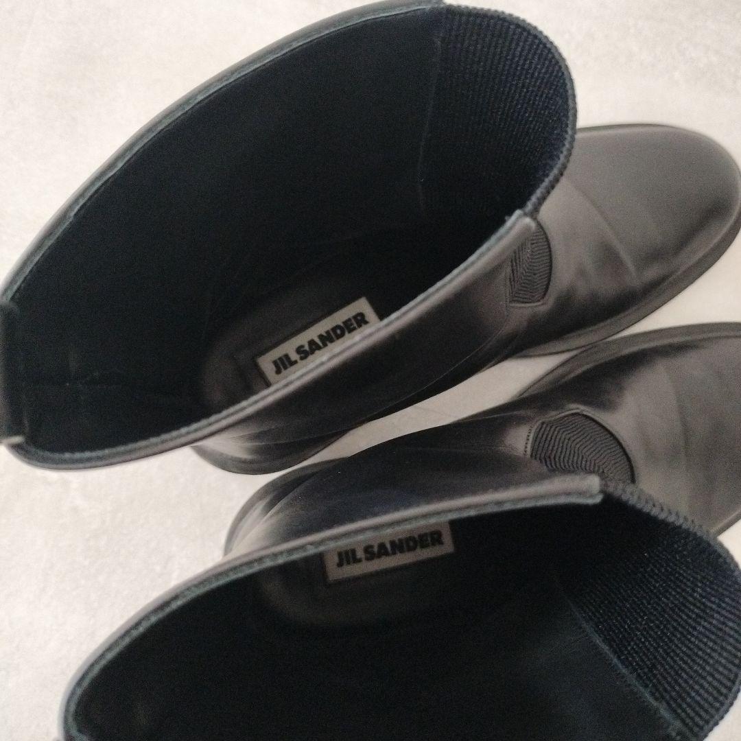 ジルサンダー　サイドゴアブーツ　ブラック38