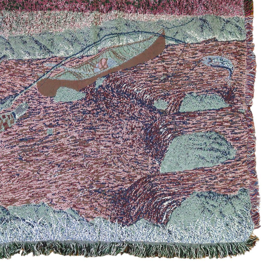 vintage ラグ カーペット、アウトドア、フィッシング、花、釣り 520