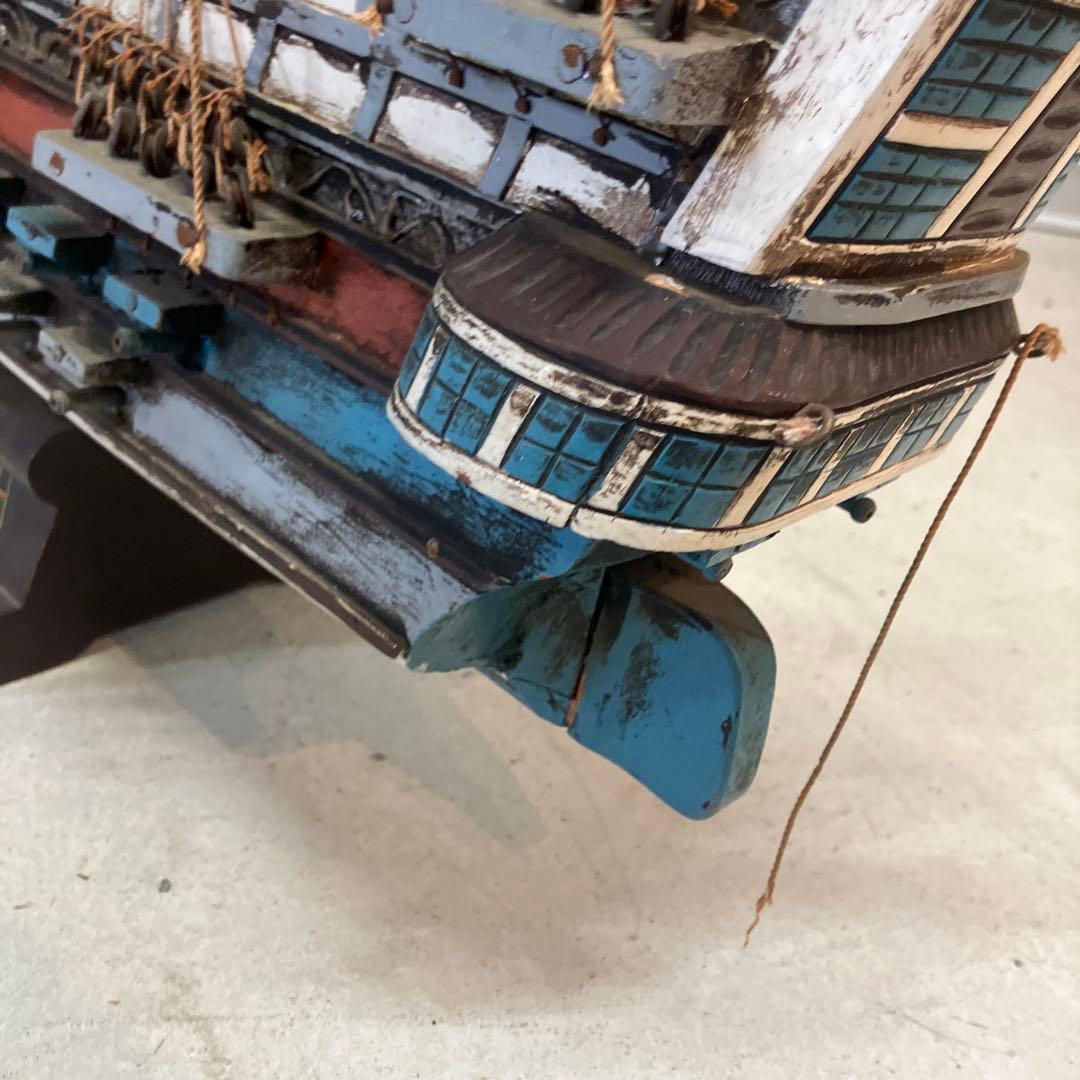 昭和レトロ クイーンエリザベス号 大型帆船模型大航海時代 置物 オブジェ 船