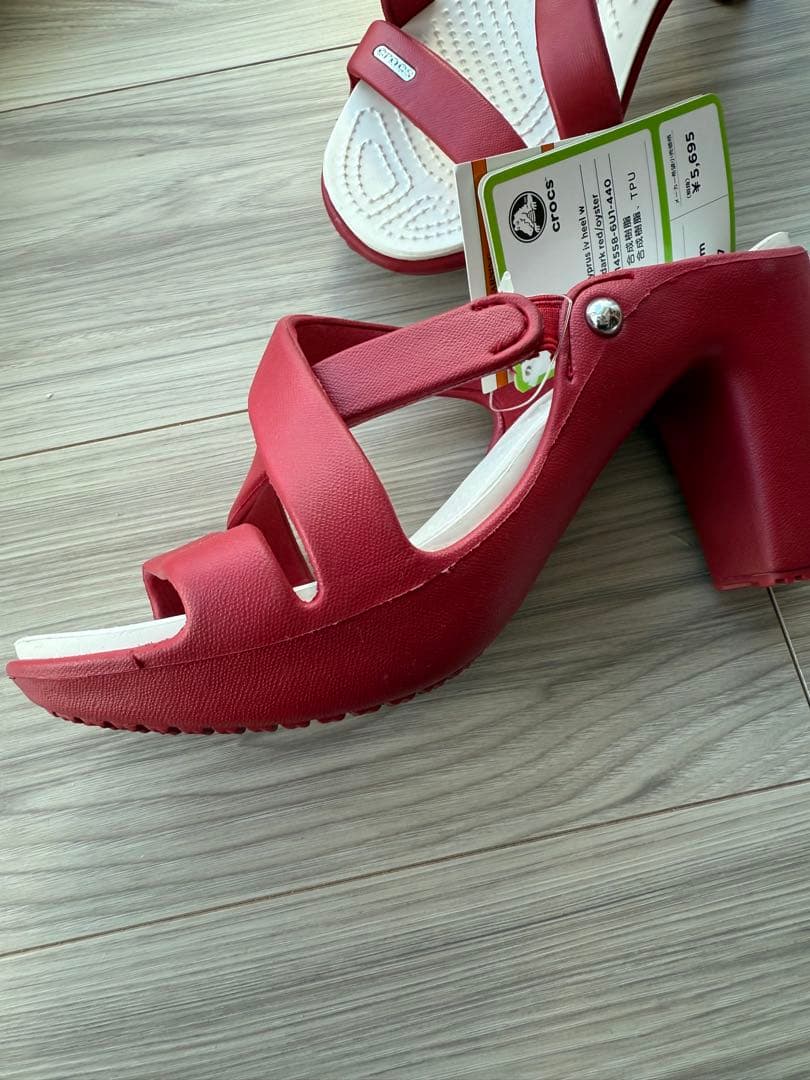 【未使用、タグ付】廃盤 crocs サイプラス　ダークレッド 23センチ
