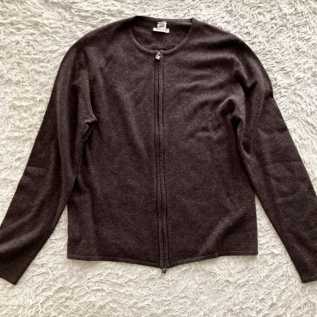 レア 美品　エルメス　L ニット　カーディガン　アンサンブル　ブラウン