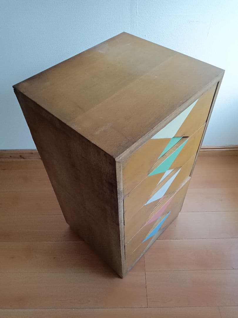 昭和レトロ ペイント 5段チェスト／古道具 箪笥　引き出し