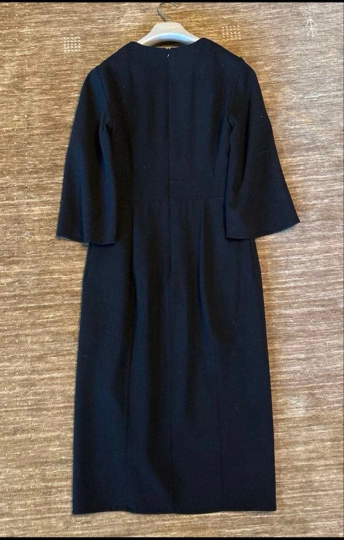 A-KRIS ブラック ラップドレス 七分袖