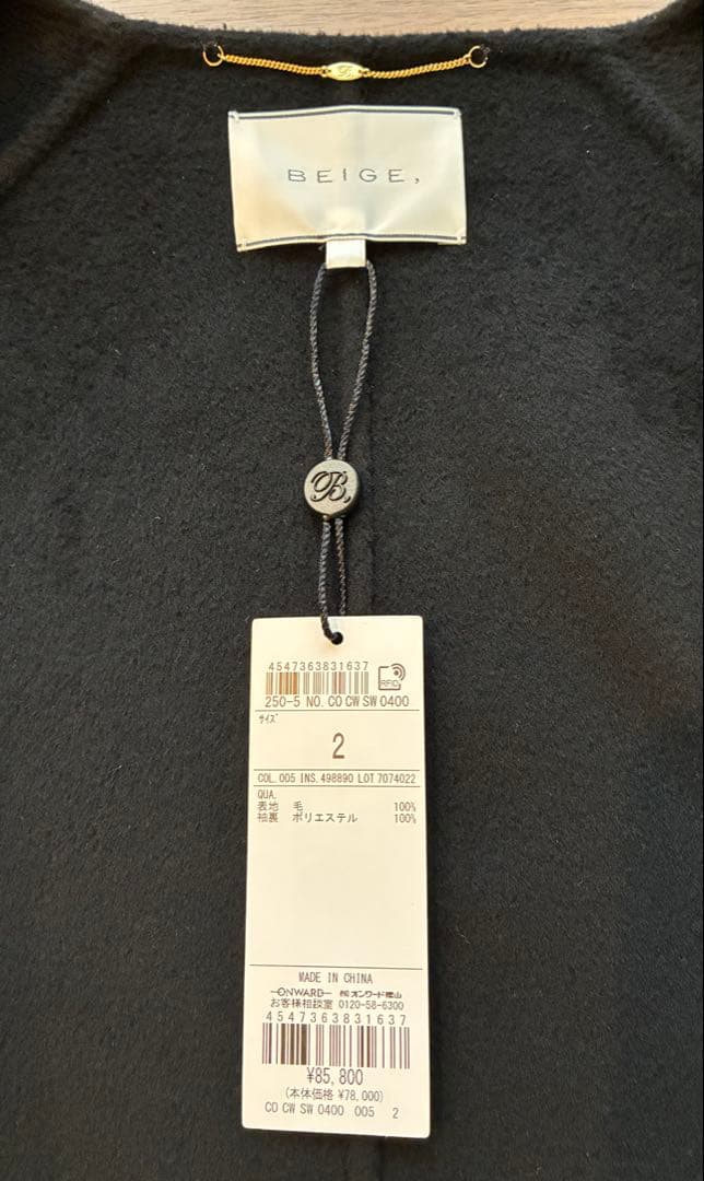 【新品】BEIGE, BUCI ショートコート　ブラック2