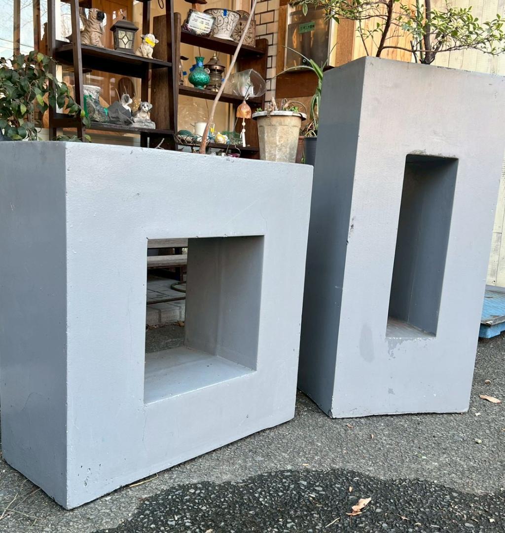 2月特価セール【 2点セット ガーデンインテリア 大・小セット グレー 】