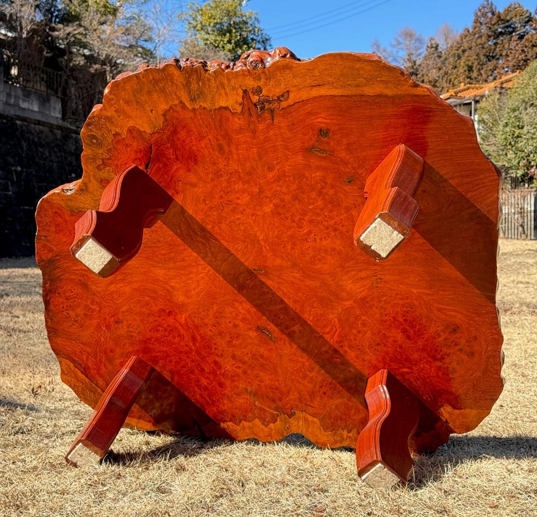 花梨 瘤杢 一枚板座卓 幅102㎝ 奥行き112㎝ 高さ32㎝