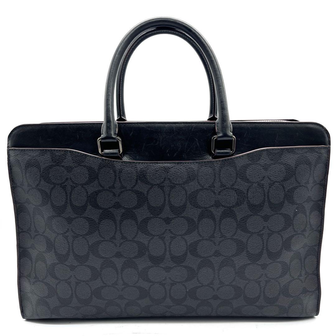 コーチ 2way ブリーフケース ビジネスバッグ シグネチャー PVC レザー