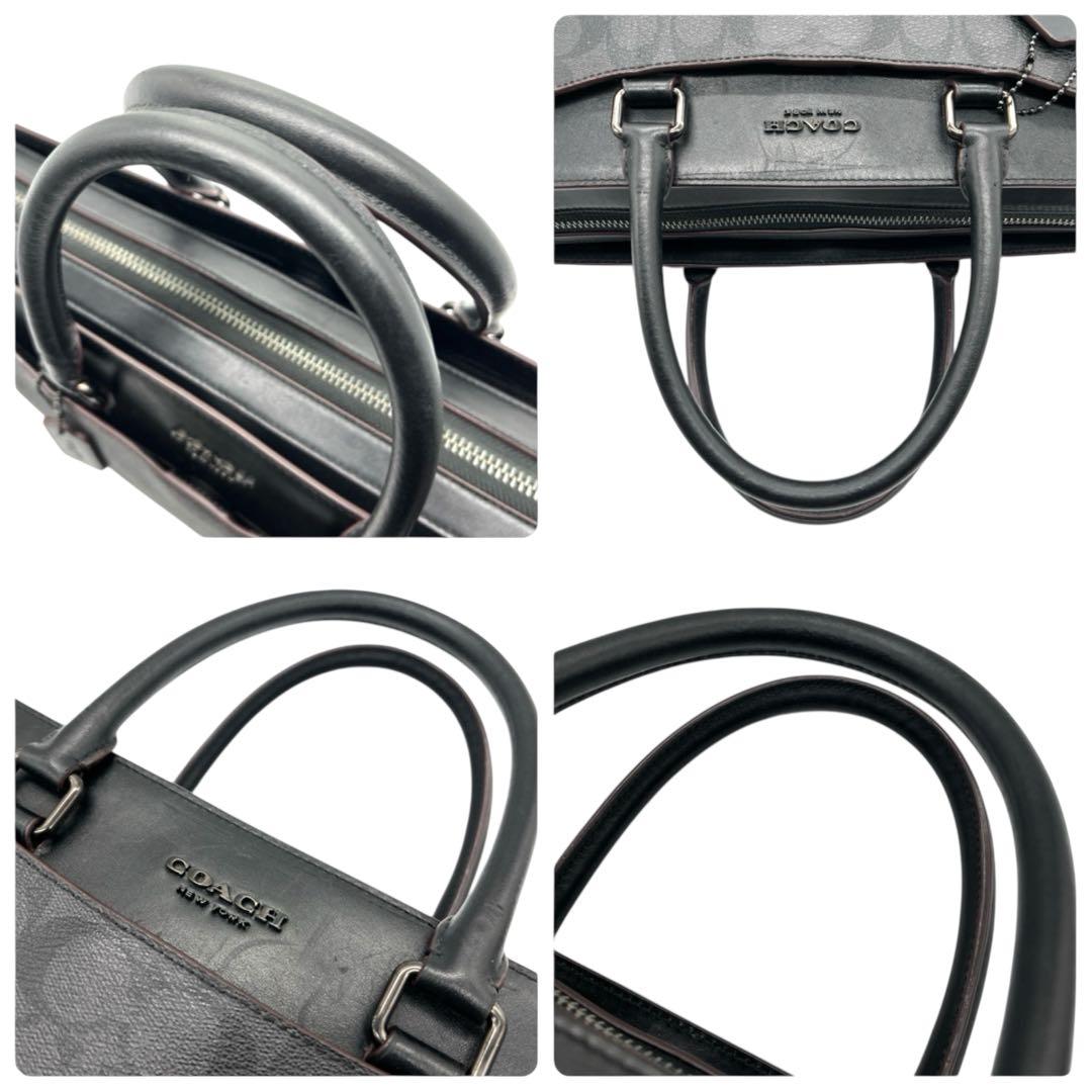 コーチ 2way ブリーフケース ビジネスバッグ シグネチャー PVC レザー