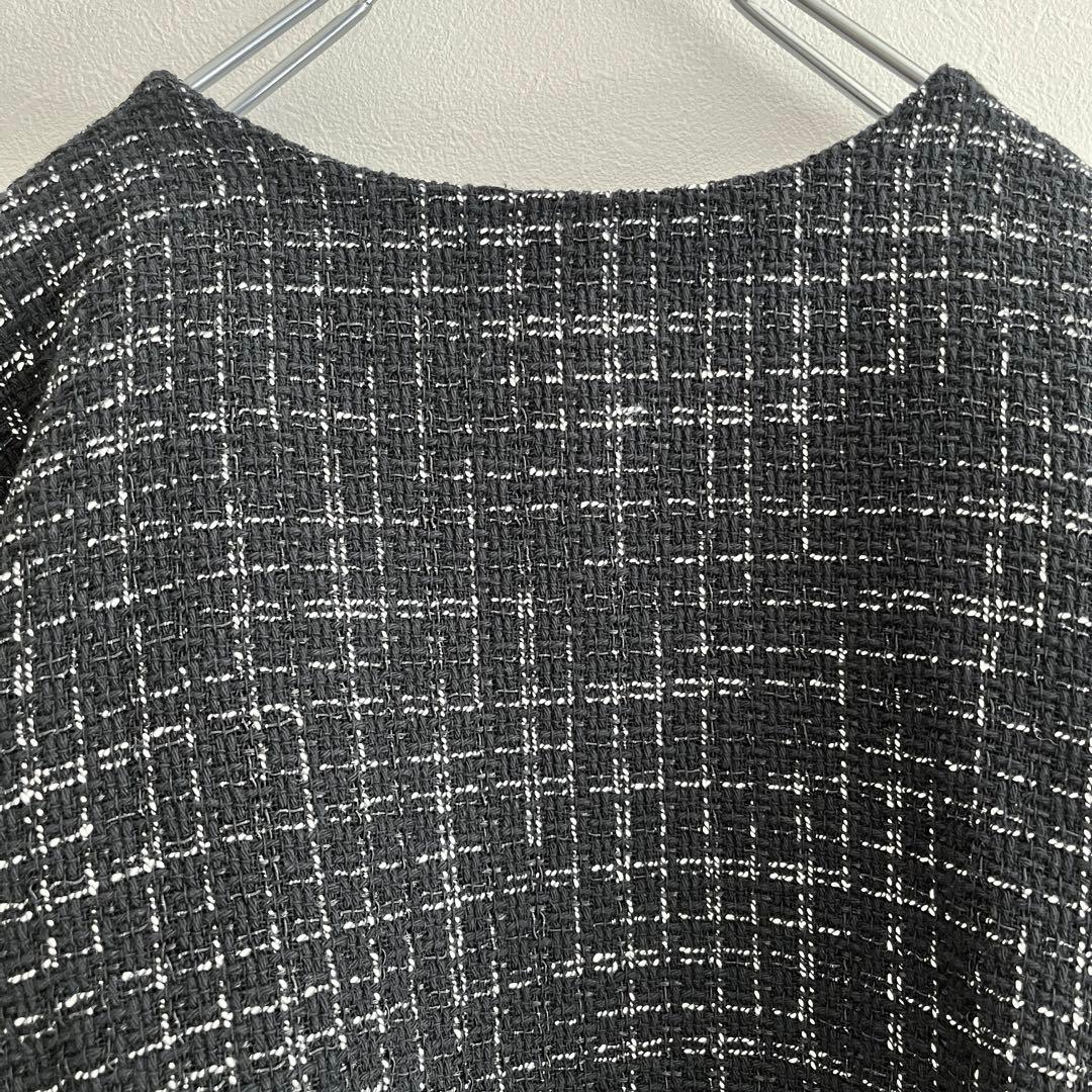 定価2.53万 ビアズリー ツイードコンビプルオーバー ネイビー 卒入園 卒入学