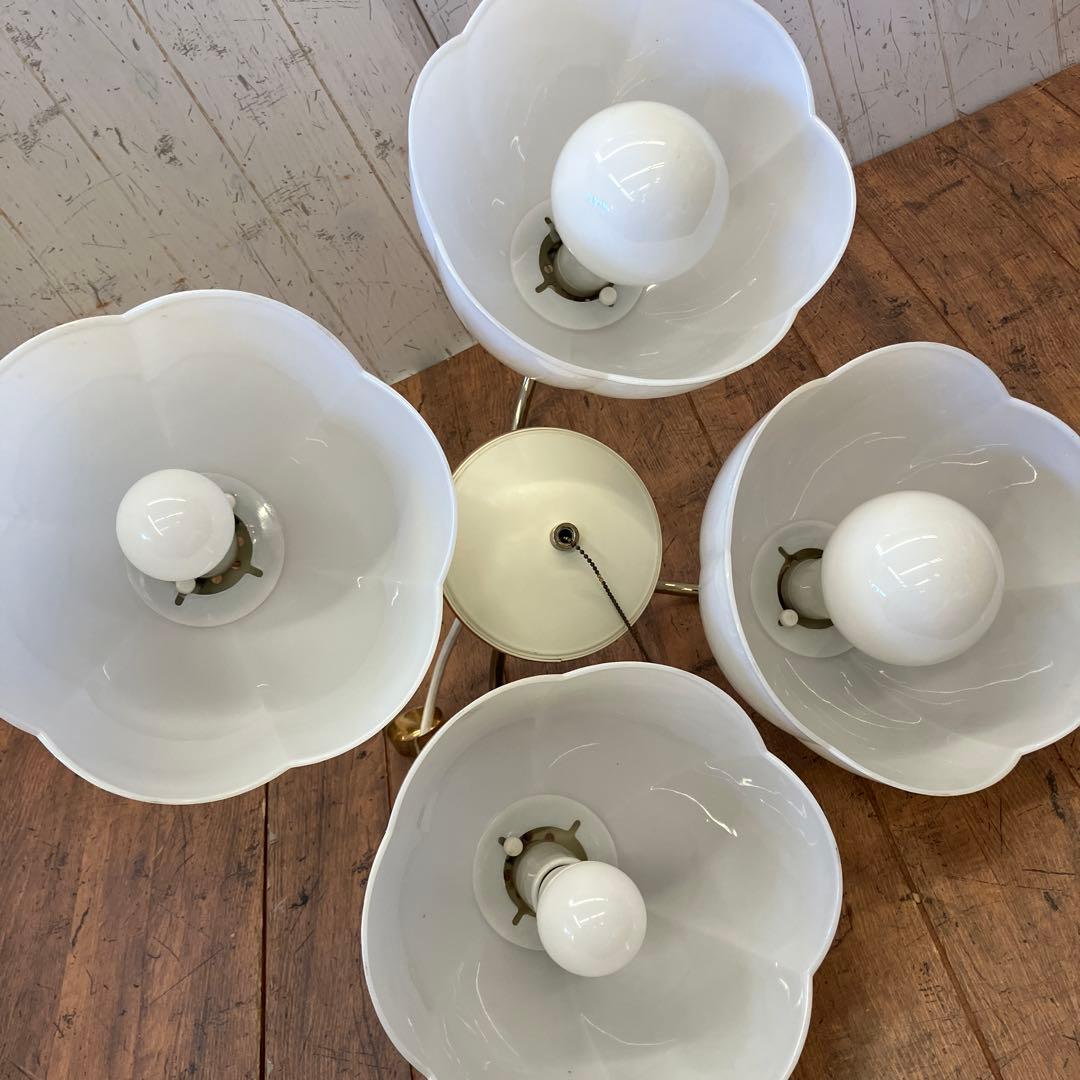 ① 丸善電機 ラッキー 花モチーフ 4灯シャンデリア 白熱灯器具 テーブルライト