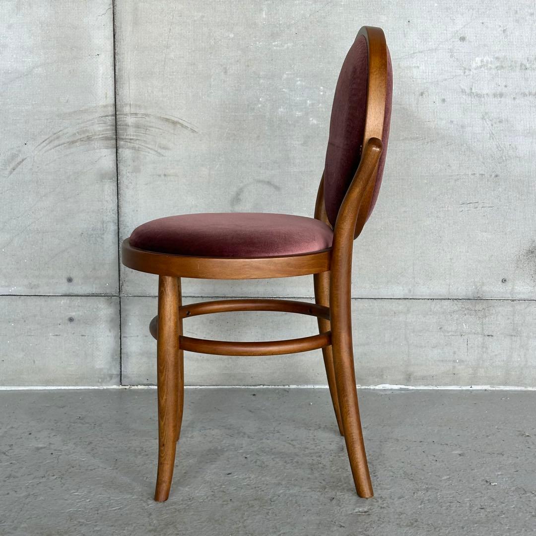 ✦70s★ 昭和興業 丸背チェア｜昭和喫茶 レトロ椅子｜ワインレッド ベロア調