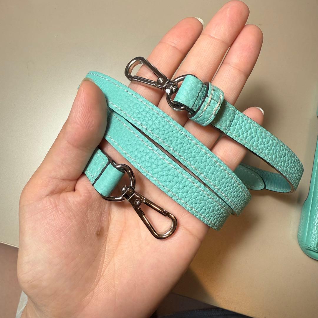 A&S iPhone 16pro ケース ライトブルー ストラップ付き