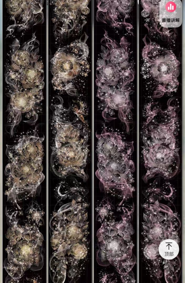 海外 PETテープ マスキングテープ 装飾フラワー