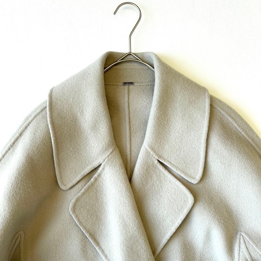 3047y美品 ミラオーウェン ダブルフェイスミドルリバーコート ウール