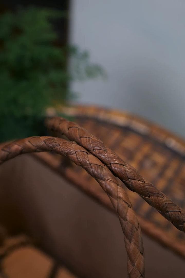 山葡萄 かごバッグ 網代編み 籠 手提げ 内布付き 収納袋 茶箱