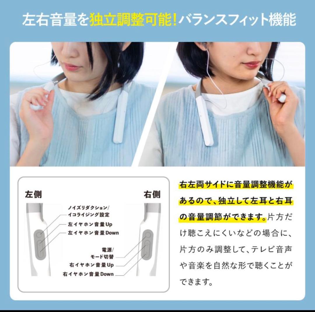 値下げ　Vibone nezu 3 骨伝導 集音器 ホワイト　イヤホン