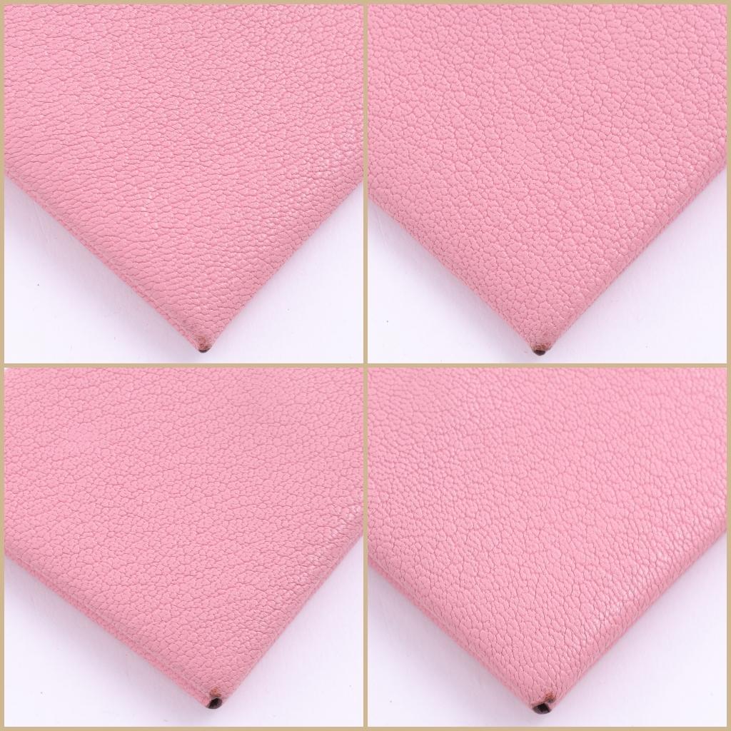 美品 Hermes エルメス カルヴィ ヴェルソ カードケース ピンク レッド