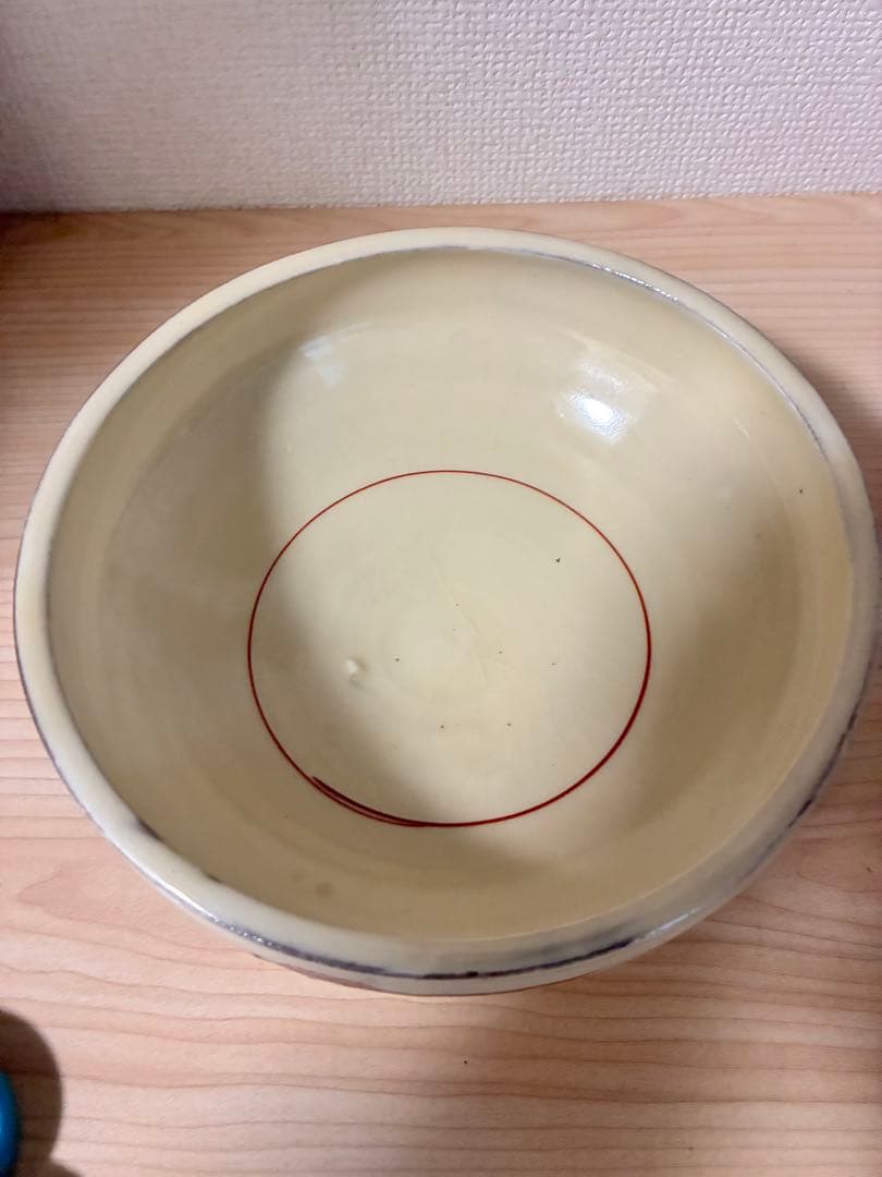 瀧田項一　赤絵鉢　壺屋窯　検）民藝　益子焼　濱田庄司