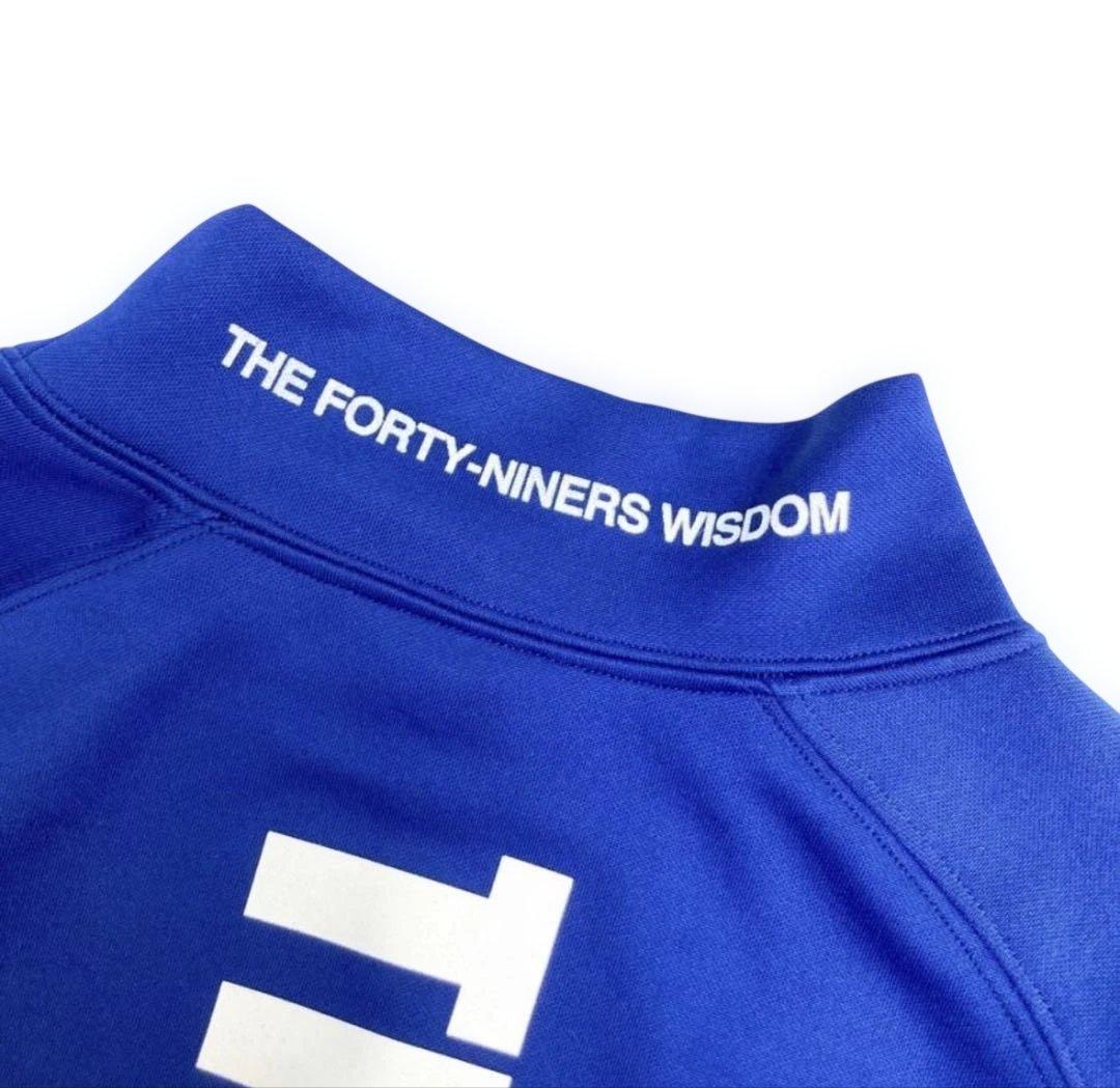 TFW49 ハイネック青シャツ　サイズXL