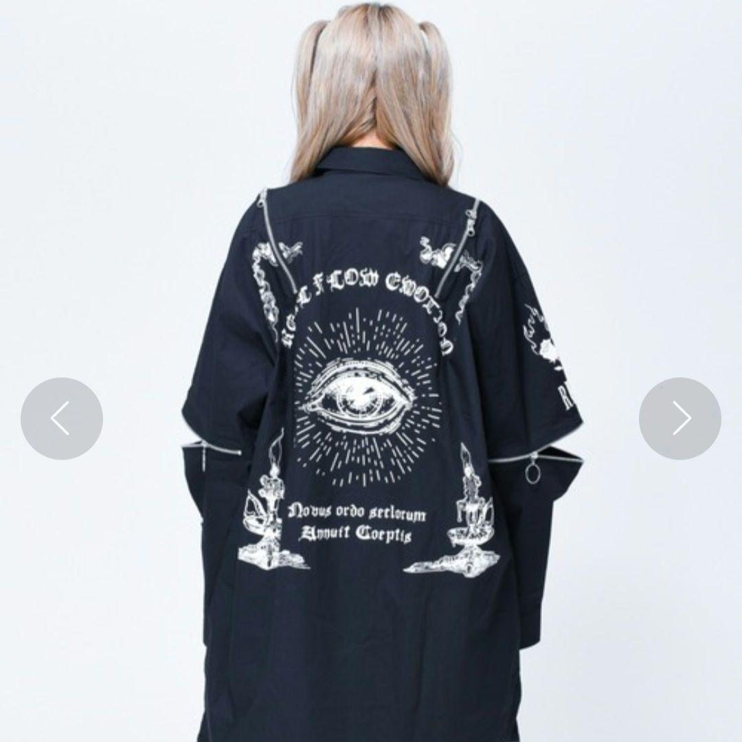 美品♥ レフレム 【F】Dリングデザインロングシャツ ブラック レディース