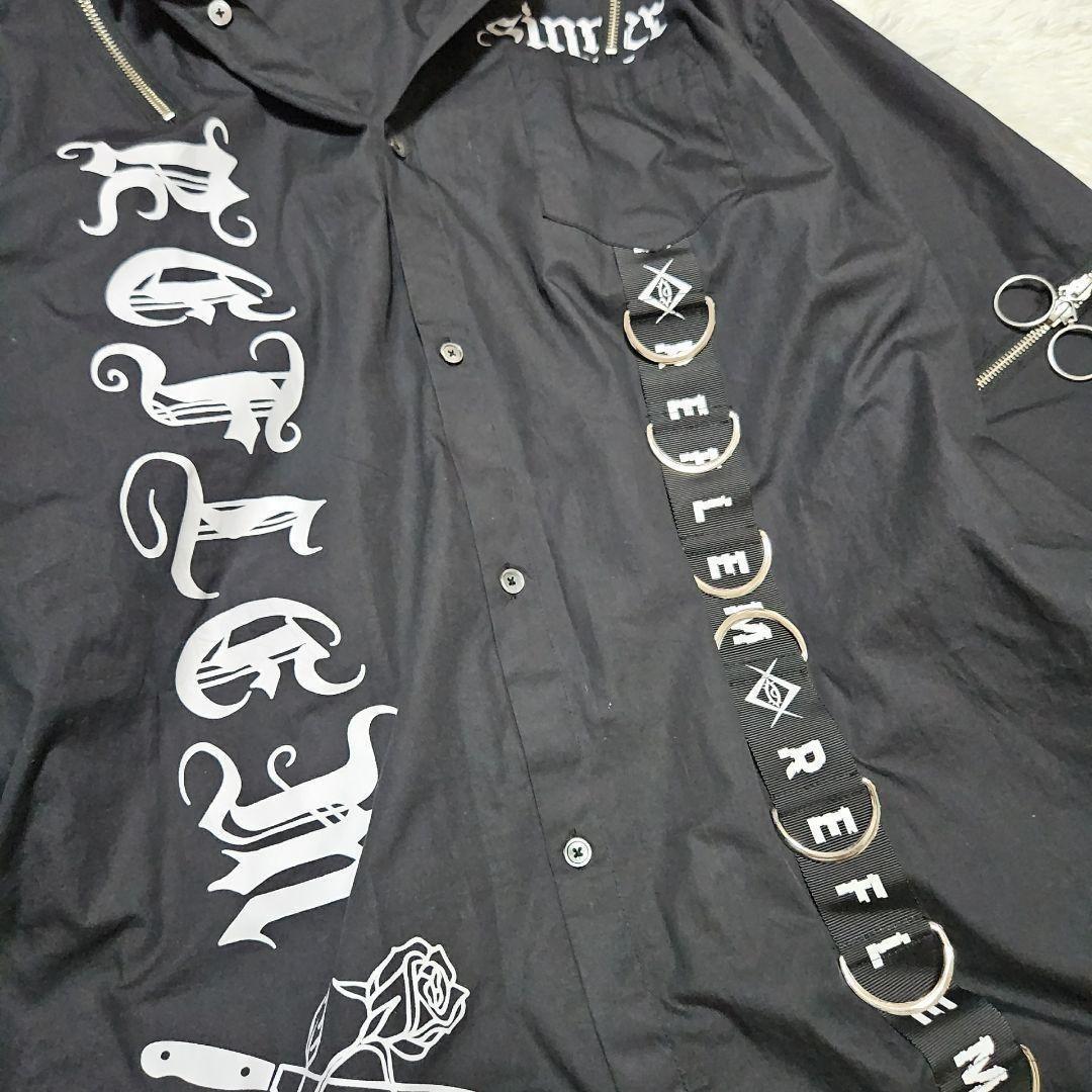 美品♥ レフレム 【F】Dリングデザインロングシャツ ブラック レディース