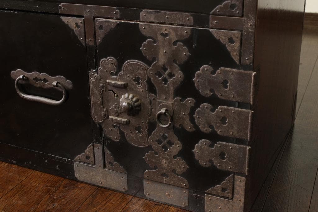 兜金具！庄内箪笥 古家具/古民家/時代箪笥/チェスト/和家具/古道具/古民具