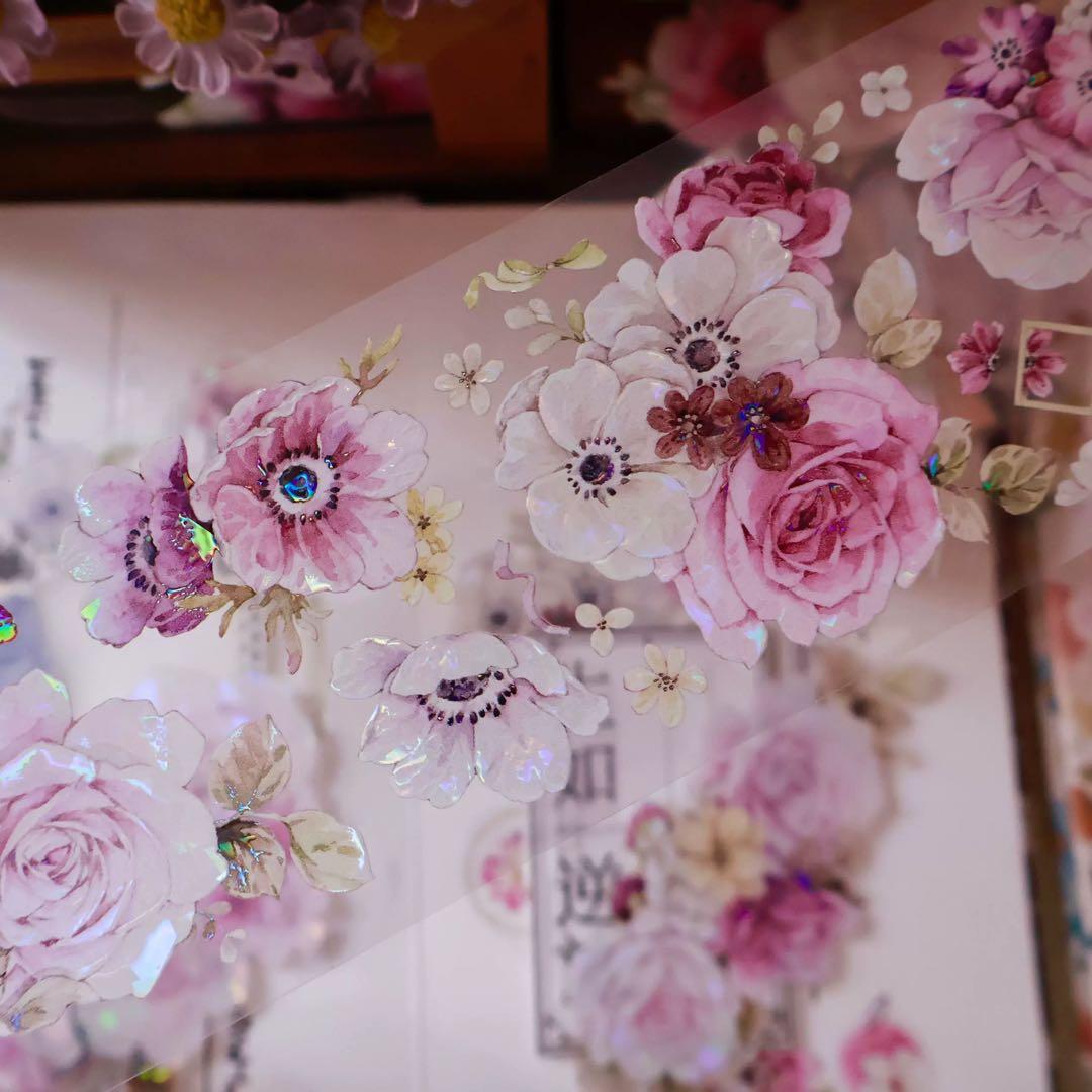 壹洱原创《紫雾纱》海外マスキングテープ　マステ 【2559】