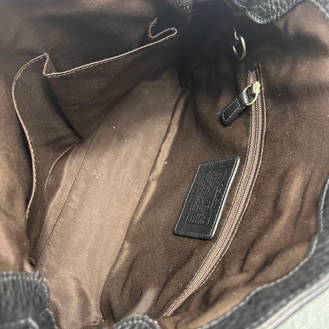 Coach ターンロック ワンショルダーバッグ ブラック 黒 レザー