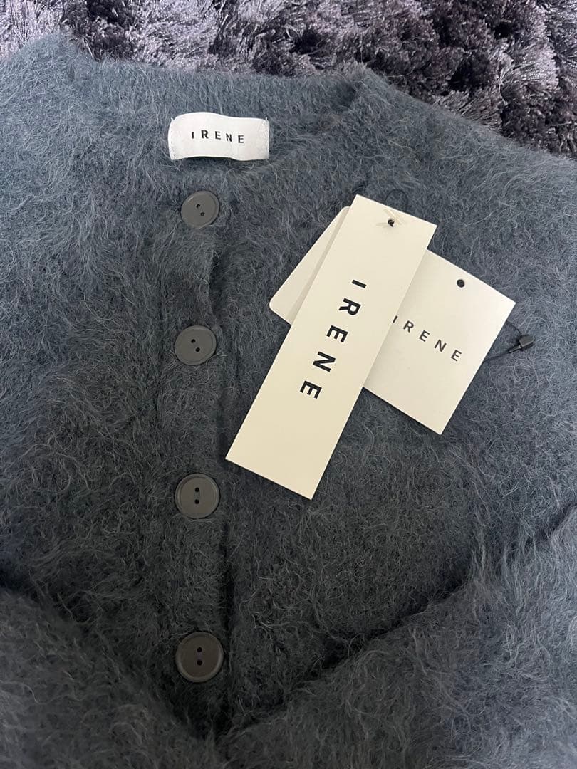 IRENE アイレネ Eyelet Alpaca Shaggy Cardigan