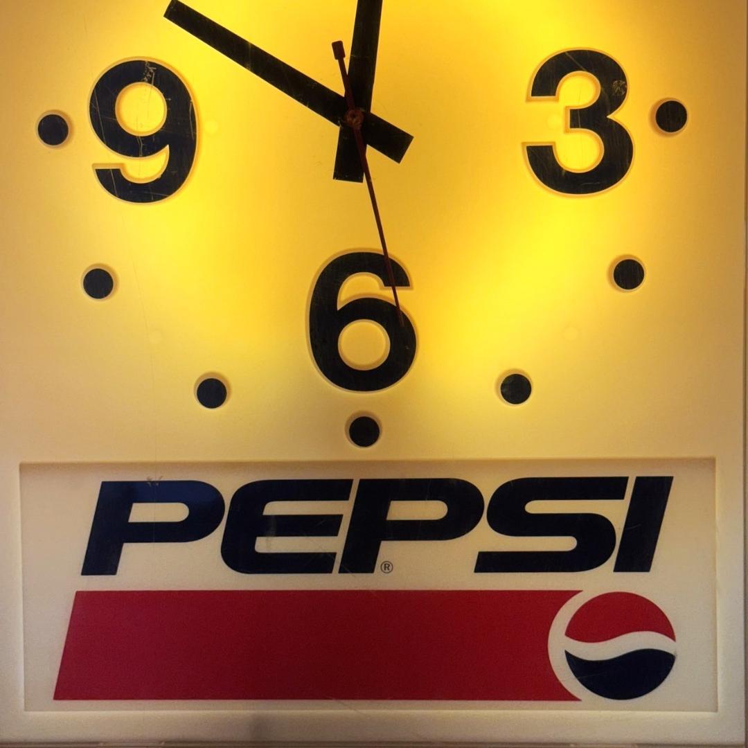 ペプシ 壁掛け時計 pepsi ビンテージ ライト アンティーク レトロ