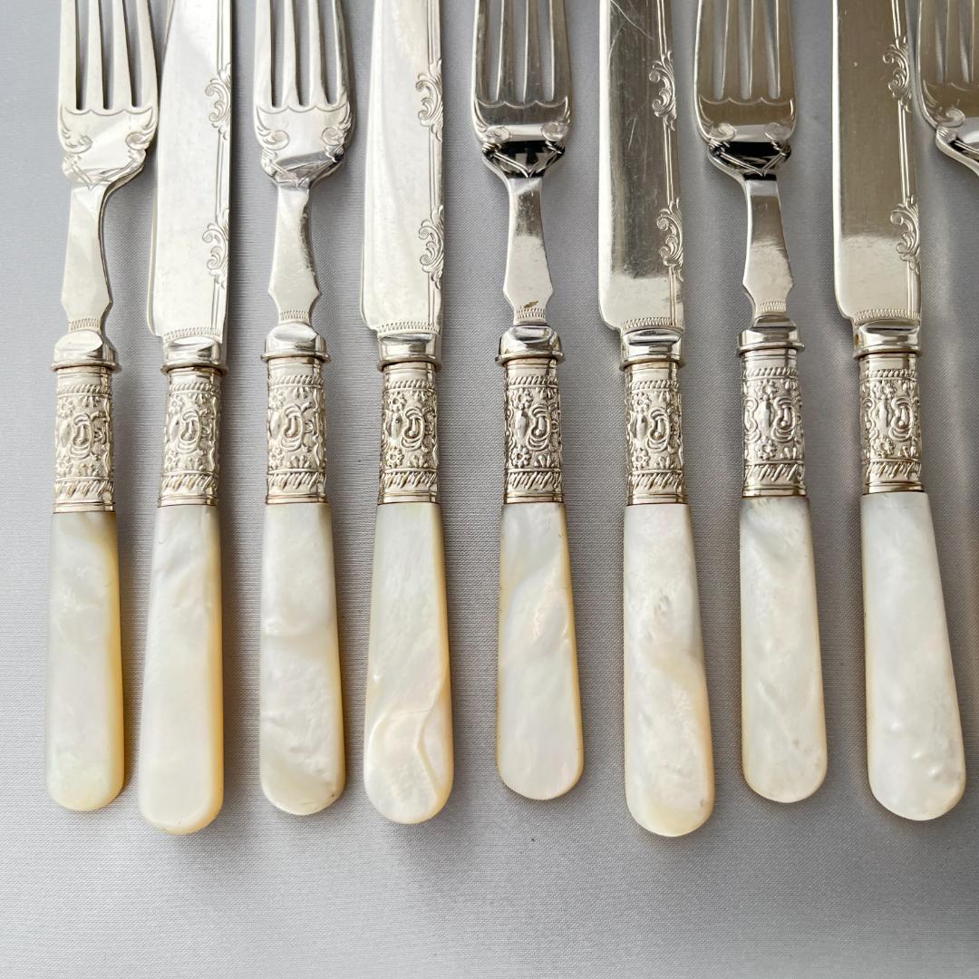 【Harrison Fisher】【白蝶貝】デザートセット ナイフ/フォーク