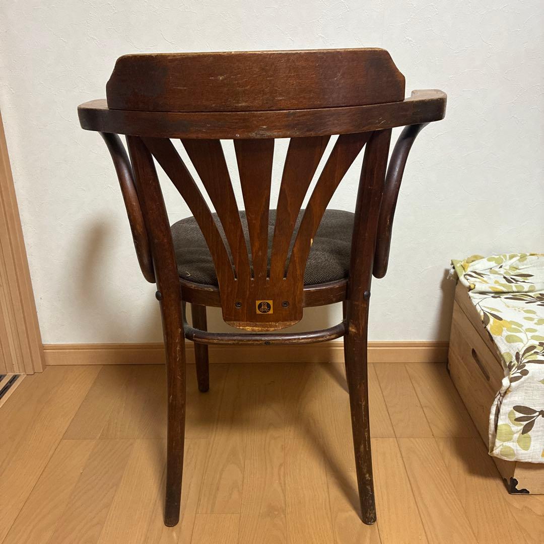 最終値下げ!! アンティーク木製スラットバックチェア ダークブラウン