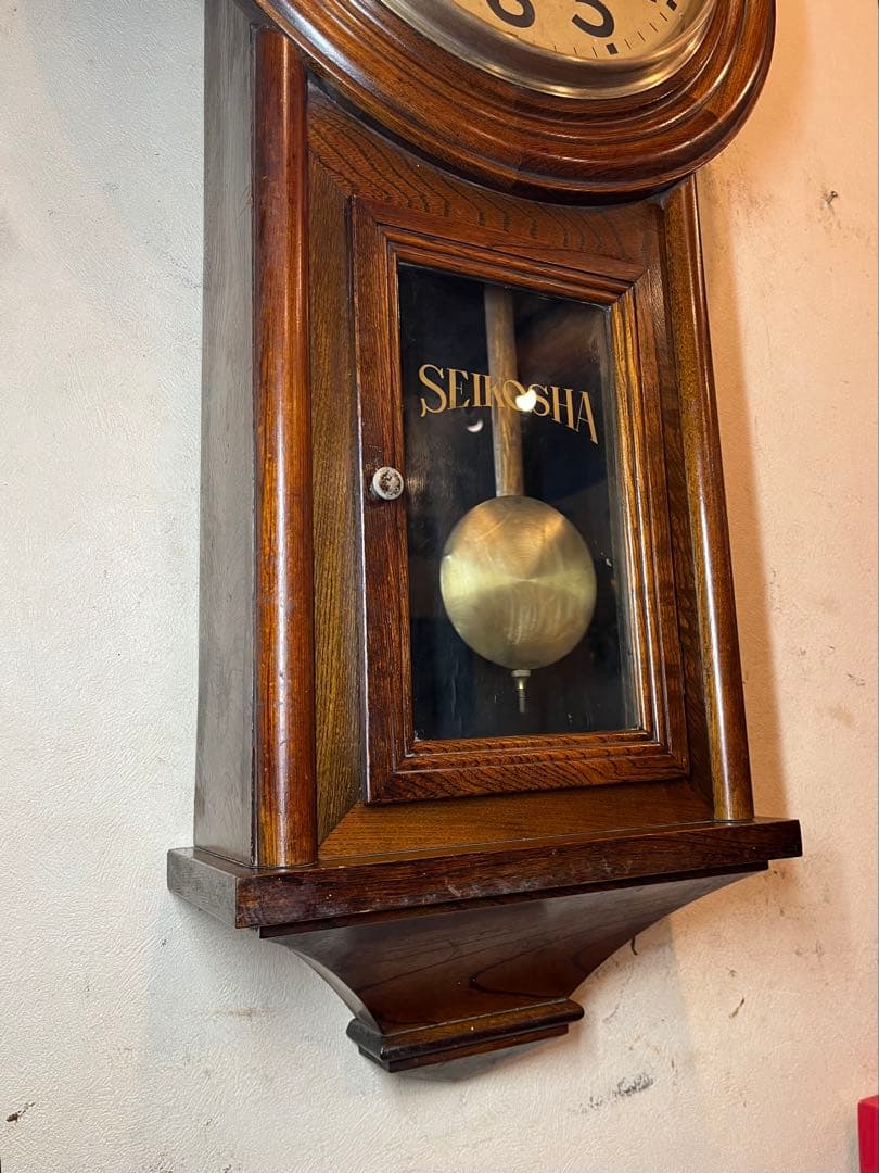 精工舎　大型頭丸　柱時計　古時計　振り子　ゼンマイ　レトロ　アンティーク