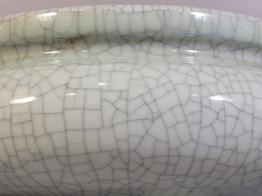 中国美術 哥釉 大香炉 時代物 DT337