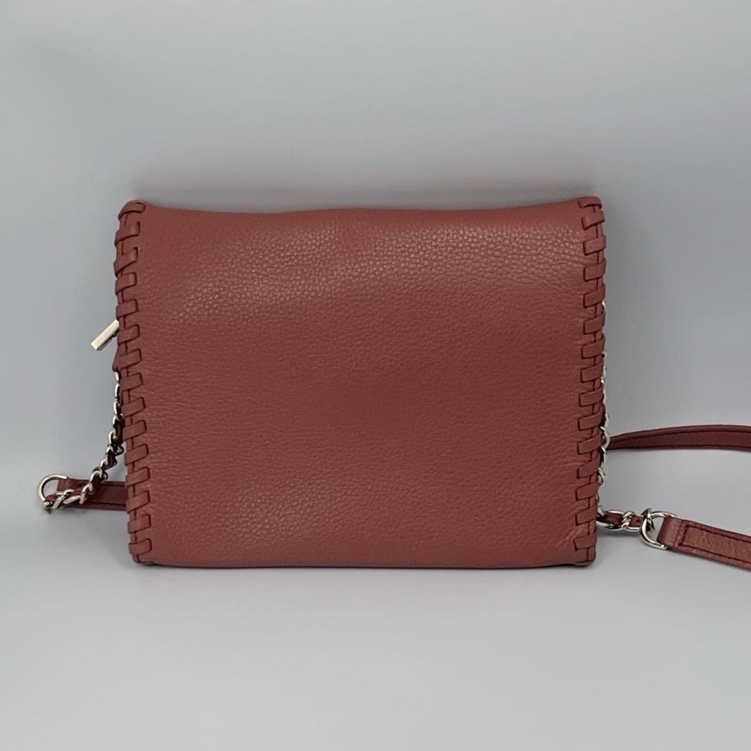 極美品✨TORY BURCHチェーンショルダー　マリオン　ピンク系