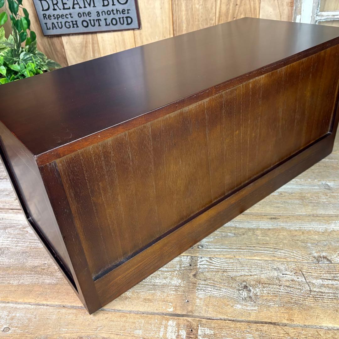 民芸家具☆木製桐材天然無垢和タンスチェスト横長（80㎝）飾り棚収納家具和室