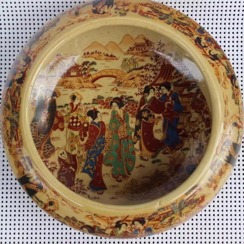 珐琅彩 仕女図 筆洗｜陶磁器｜精巧作り｜置物・茶洗・水仙盆