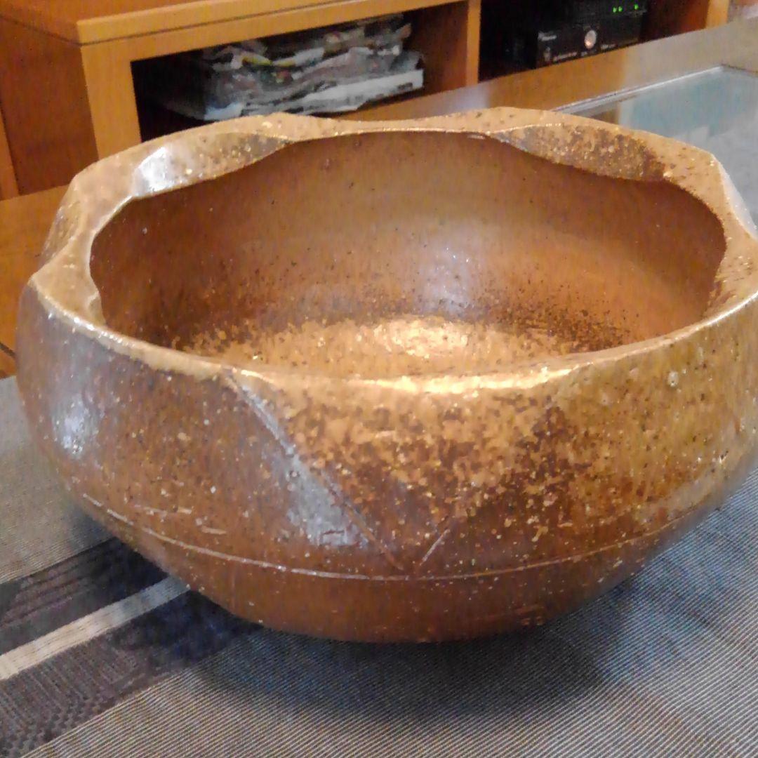 オシャレな　丸鉢　備前焼