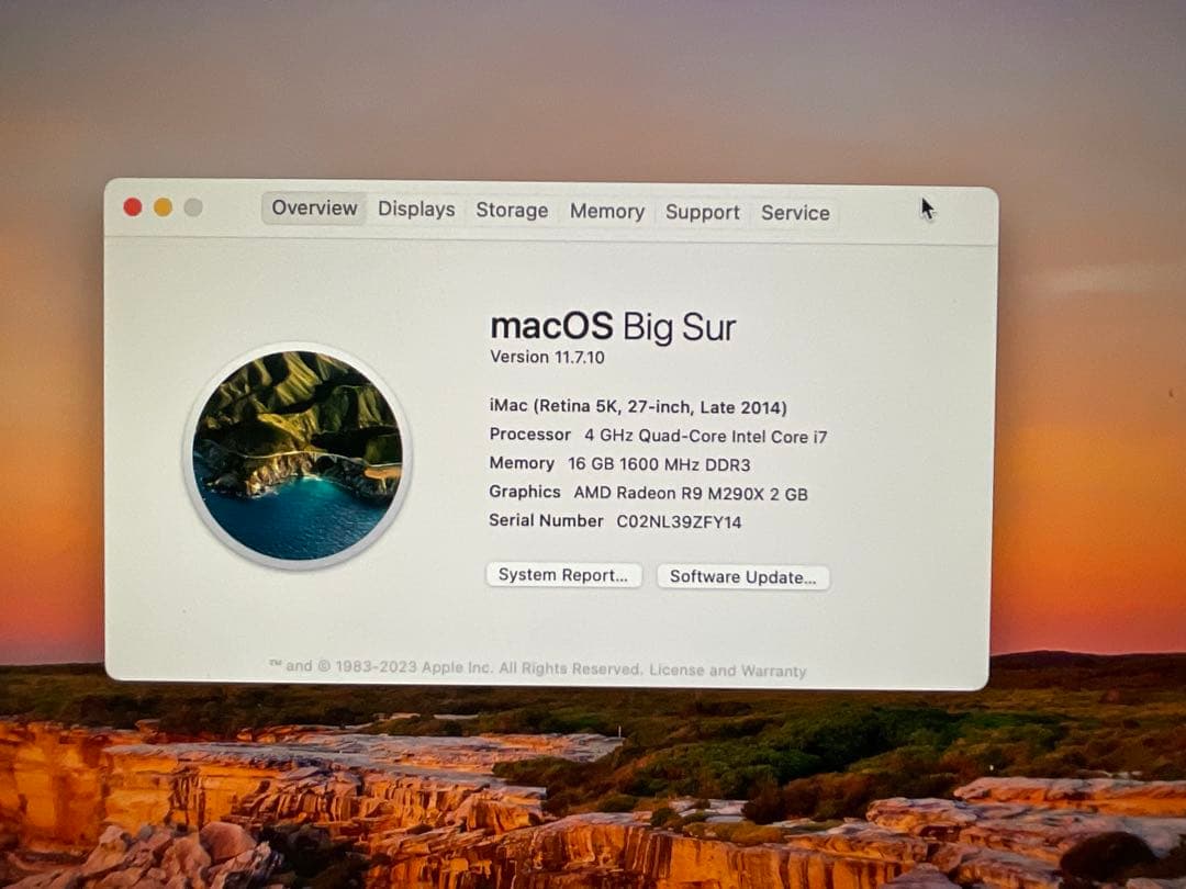 iMac 27インチ Retina 5K Quad-i7 16GB 1.12TB