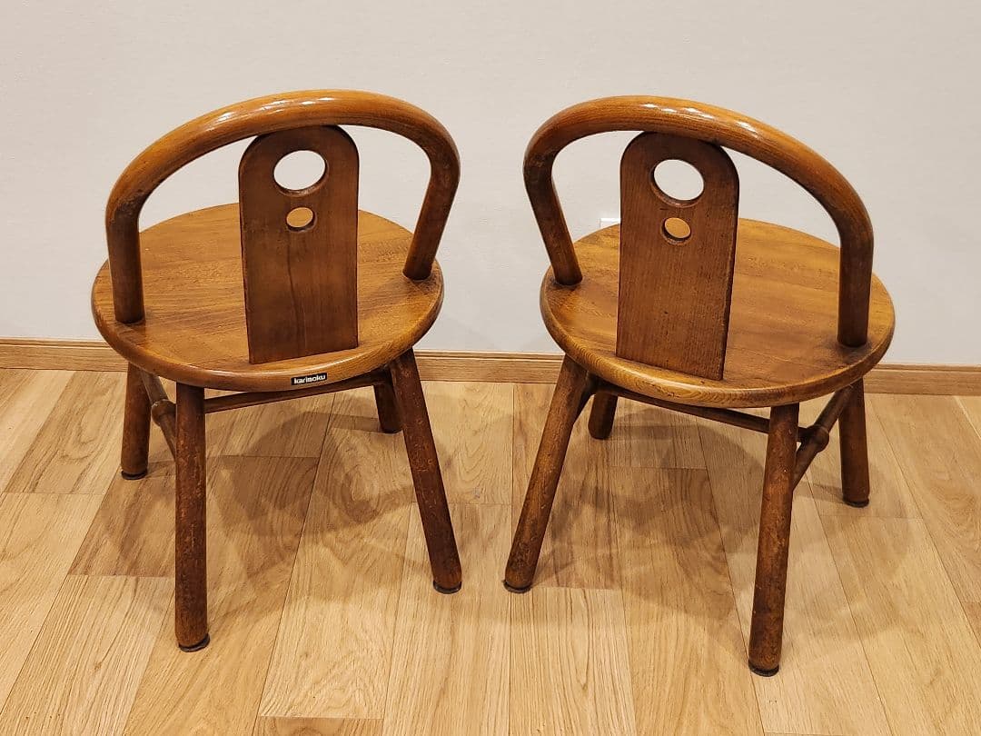 【交渉可】Karimoku　カリモク家具　木製ダイニングチェア　2脚セット廃盤品