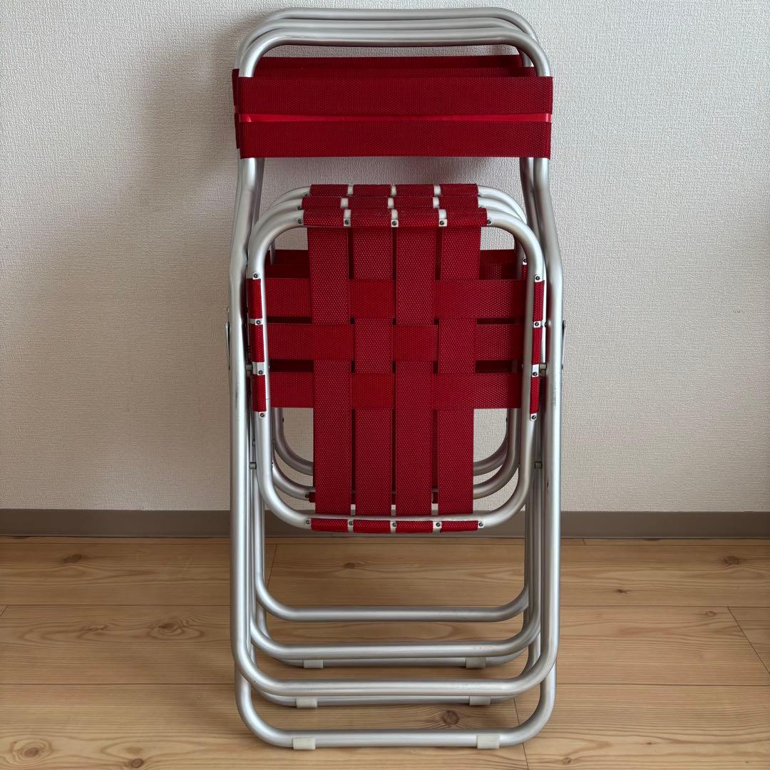 コカコーラ　 折りたたみチェア 赤　パイプイス　ヴィンテージ　3脚セッ