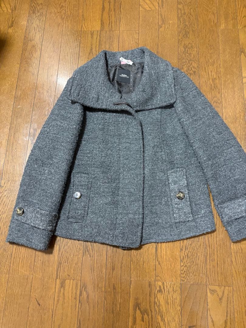 MaxMara WEEKEND グレーアルパカモヘヤ混　ショートコート　40