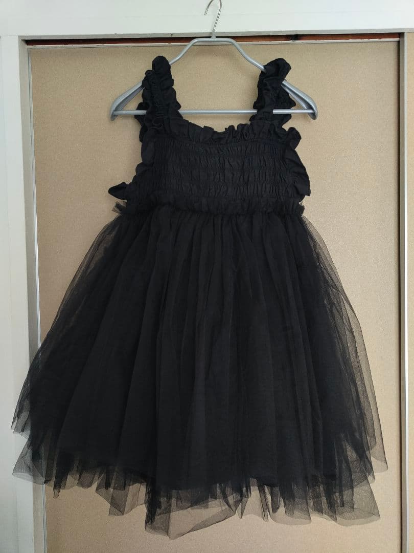 PERNA　チュールギャザーキャミソール　ブラック