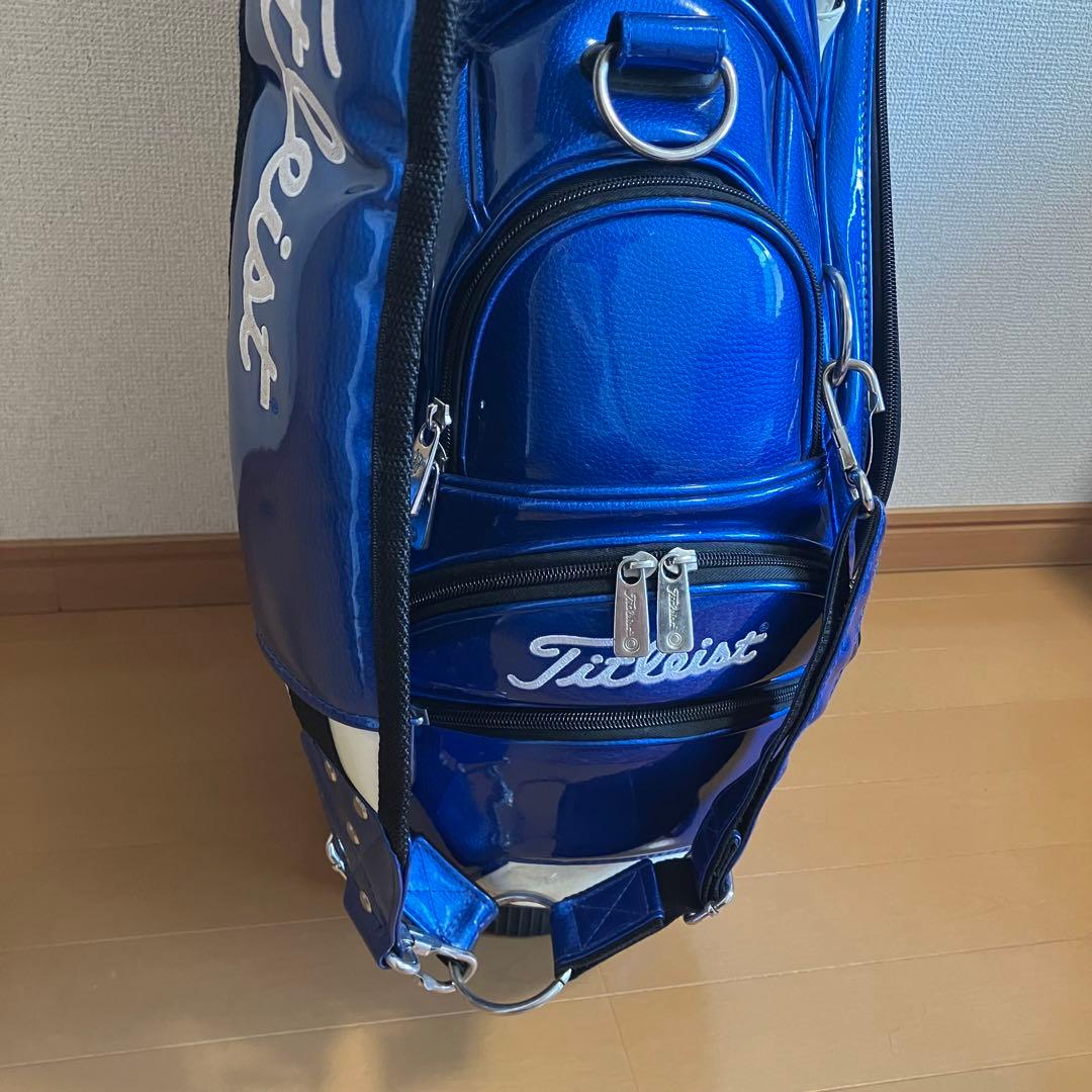 タイトリスト エナメルキャディバック　9.5インチ　青　ブルー