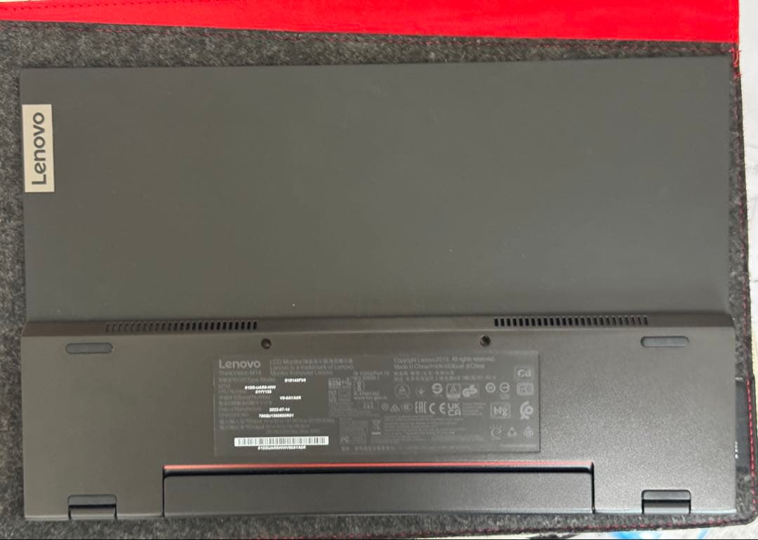 レノボ　ThinkvisionM14 液晶傷あり、保証11月まで