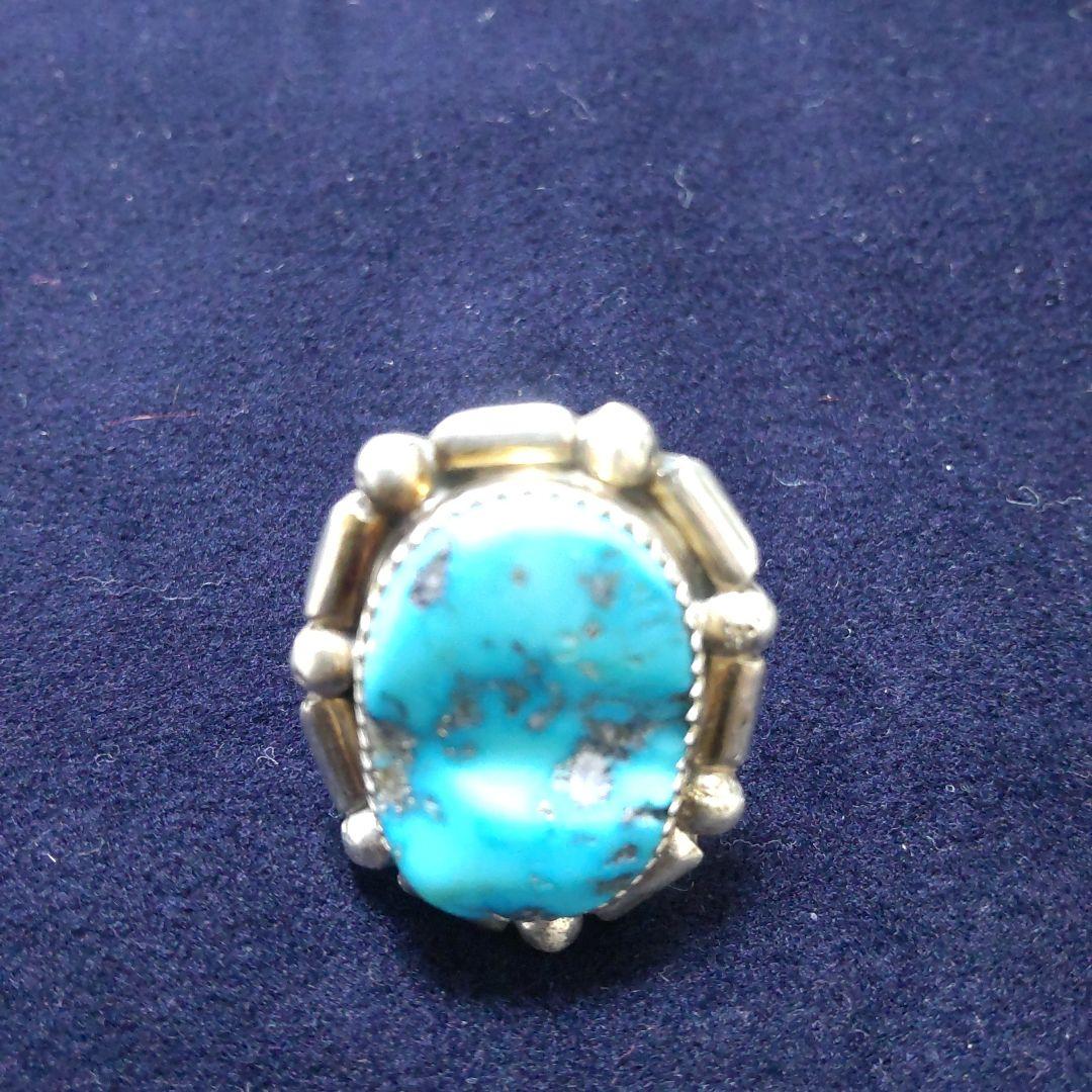 ビンテージ　トルコ石　 スターリングシルバー　指輪　13号