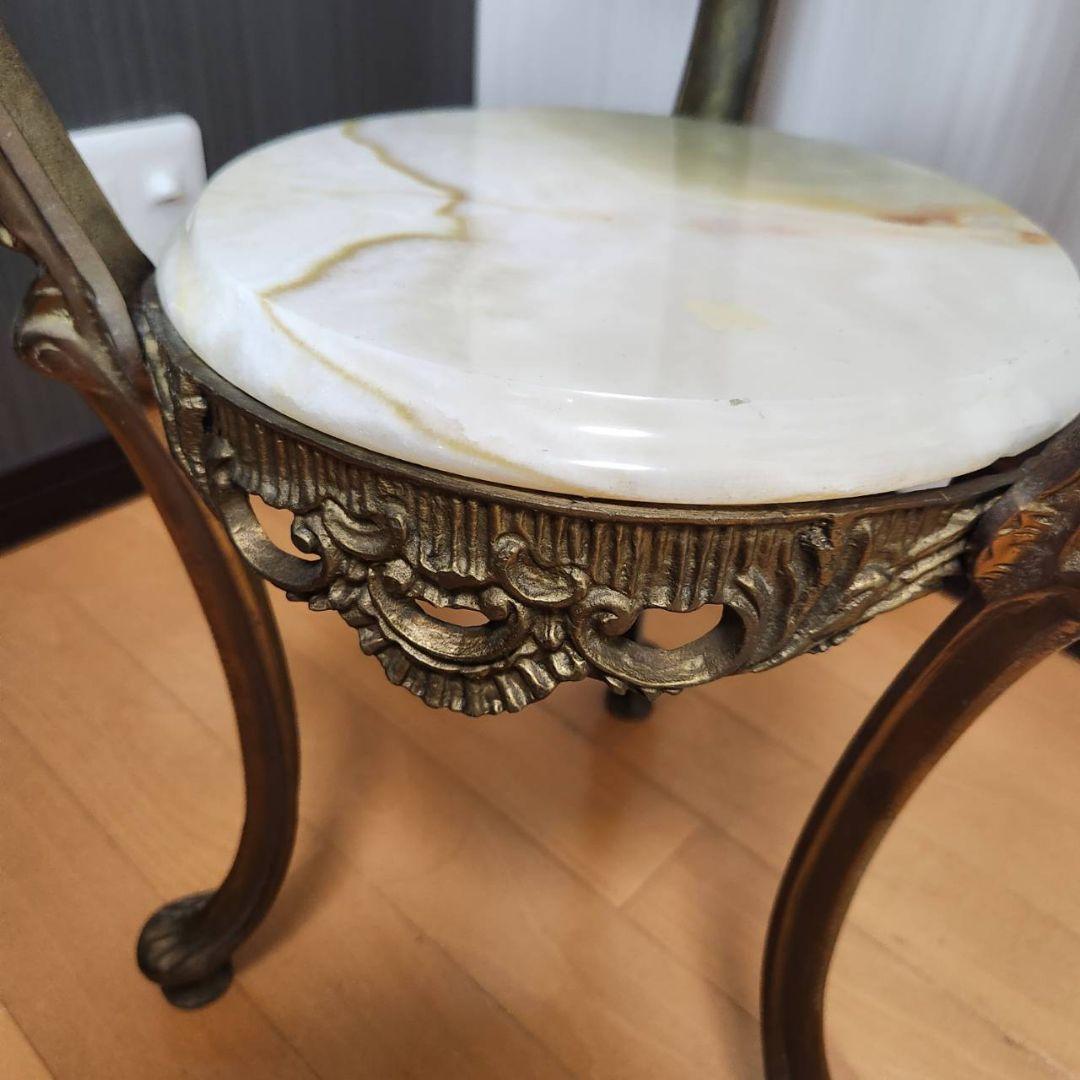 アンティーク家具 大理石 2段 サイドテーブル