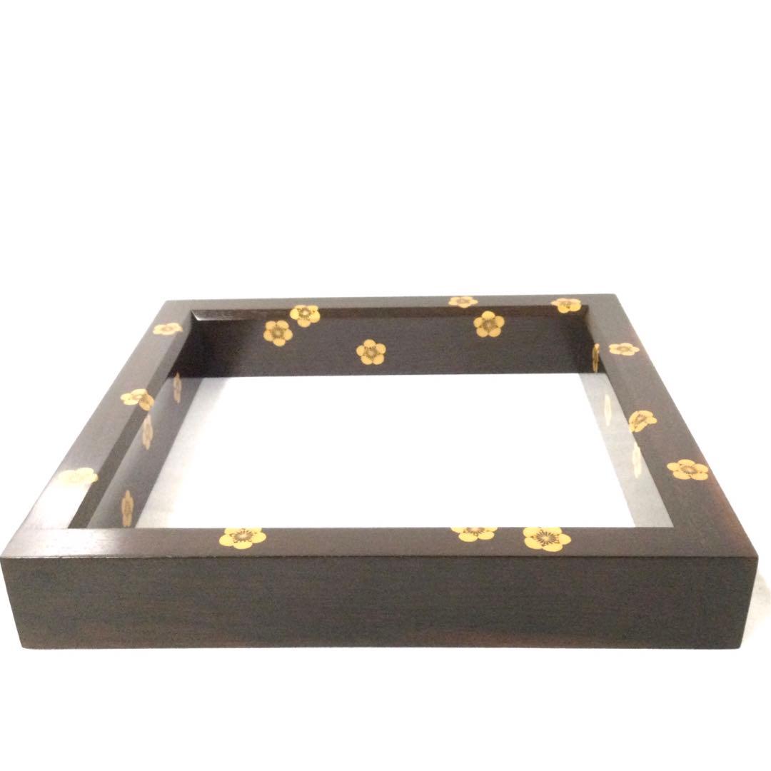 茶道具 梅花文鉄刀木炉縁 篠原如雪作 供箱付 B836