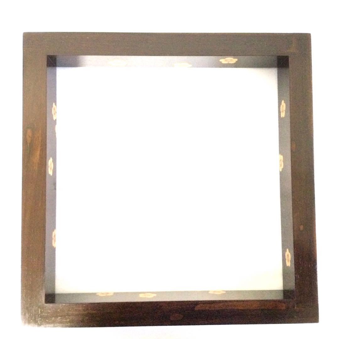 茶道具 梅花文鉄刀木炉縁 篠原如雪作 供箱付 B836