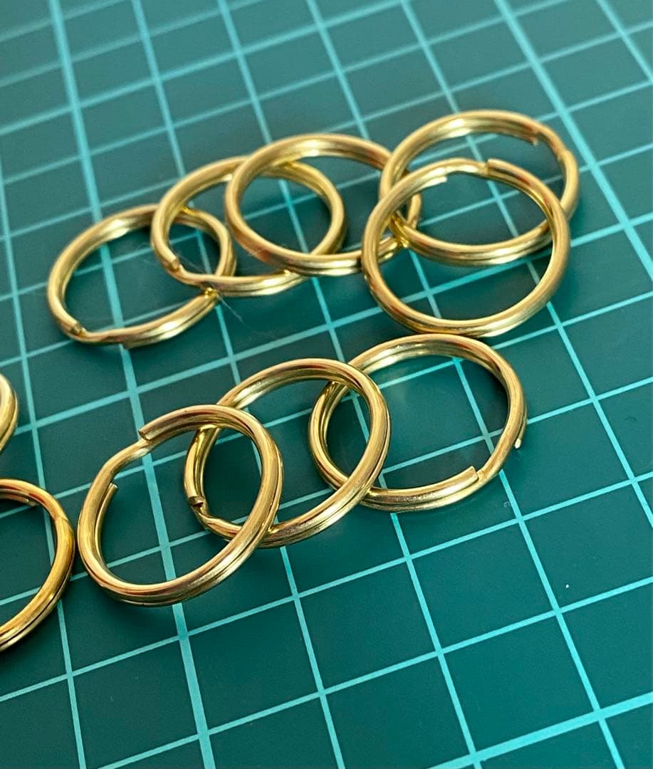 二重カン 真鍮製二重リング キーホルダー　200点セット